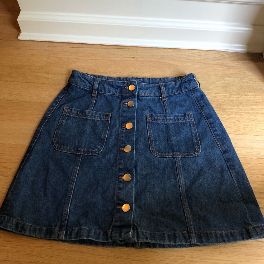 PRICE DROP! Divided Button Down Jean Skirt